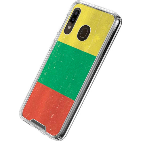 Lithuania Flag Distressed Galaxy A30 Clear Case